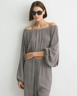 BONDI BORN Tops|Matching Separates*Salema Balloon Top - Mocha Dot mocha-dot